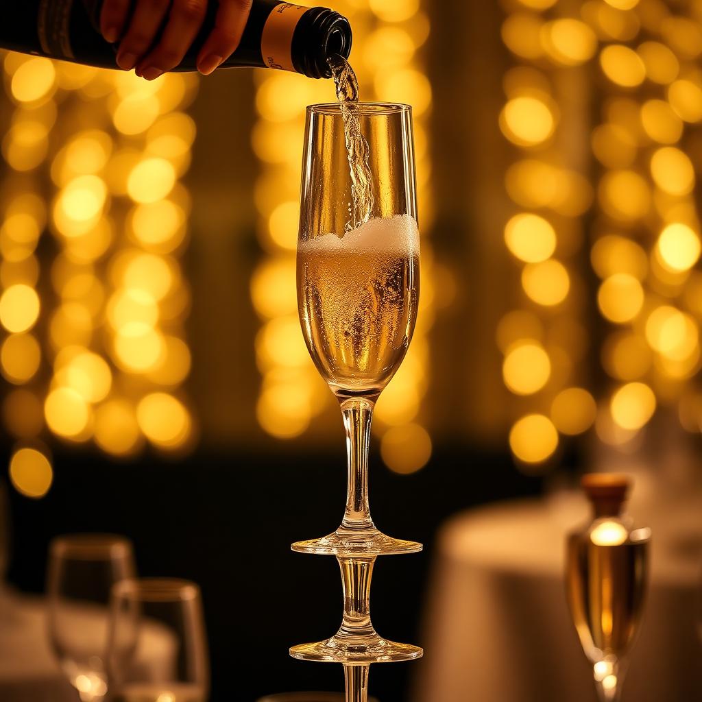 Champagne pour at an upscale event